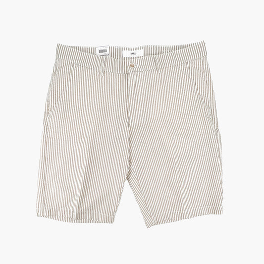 Seersucker Bermuda Shorts - Beige/White