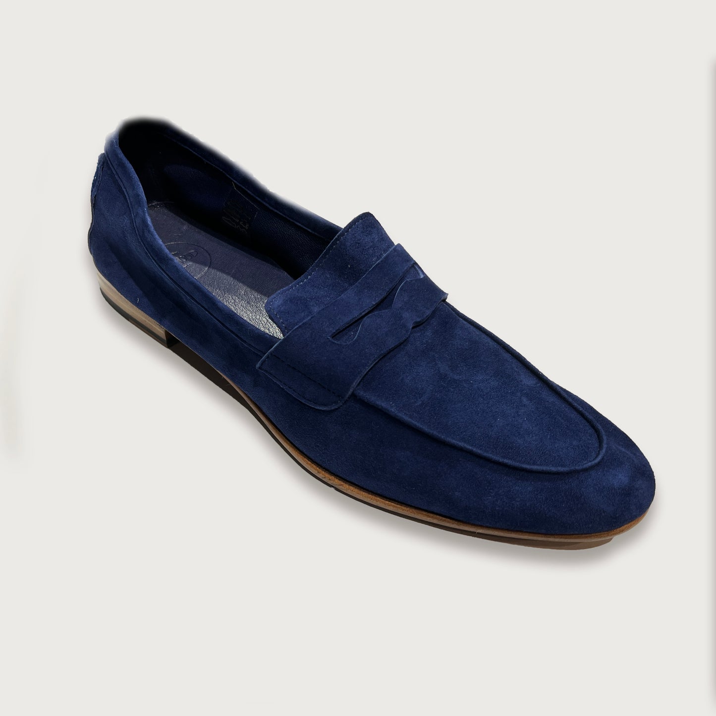 Suede Loafer with Blue indentation